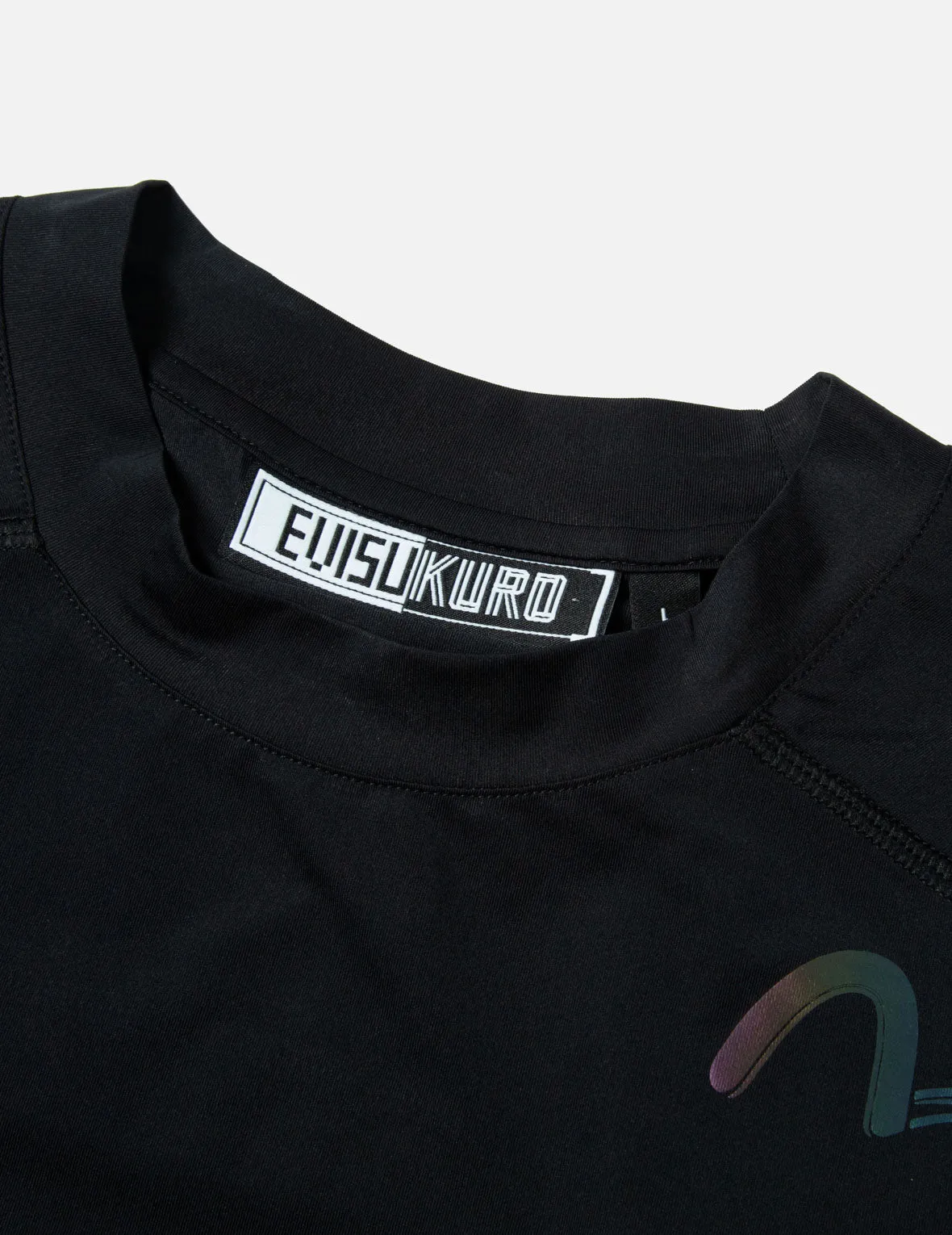 Hollow Logo Print and Reflective Details Regular Fit T-shirt