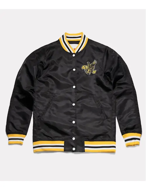 Iowa Hawkeyes Script Black Satin Jacket - William Jacket