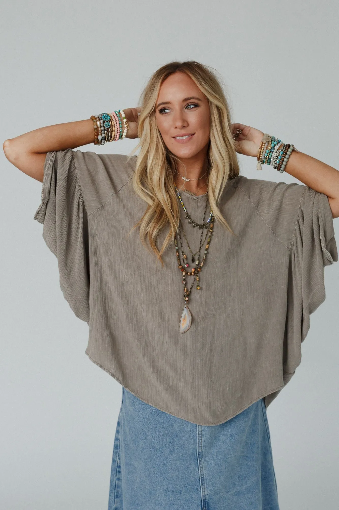 Journey Forward Dolman Top - Mocha