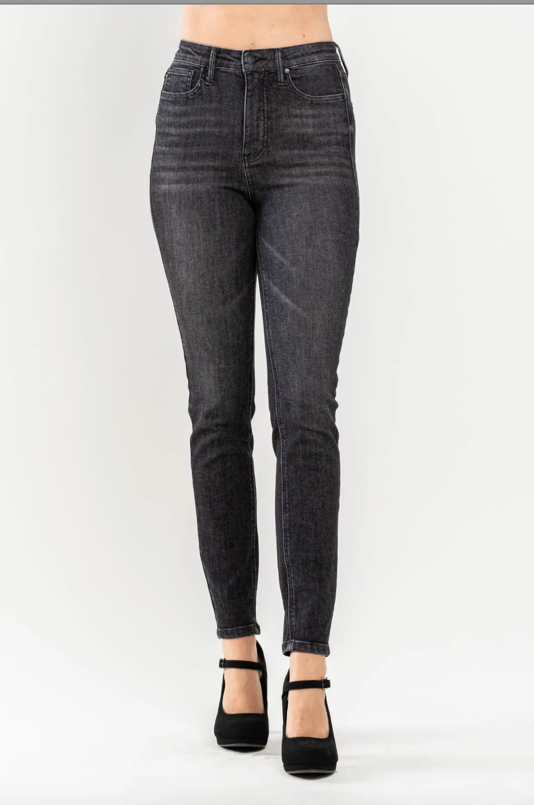 Judy Blue Tummy Control Black Wash Skinny Jeans