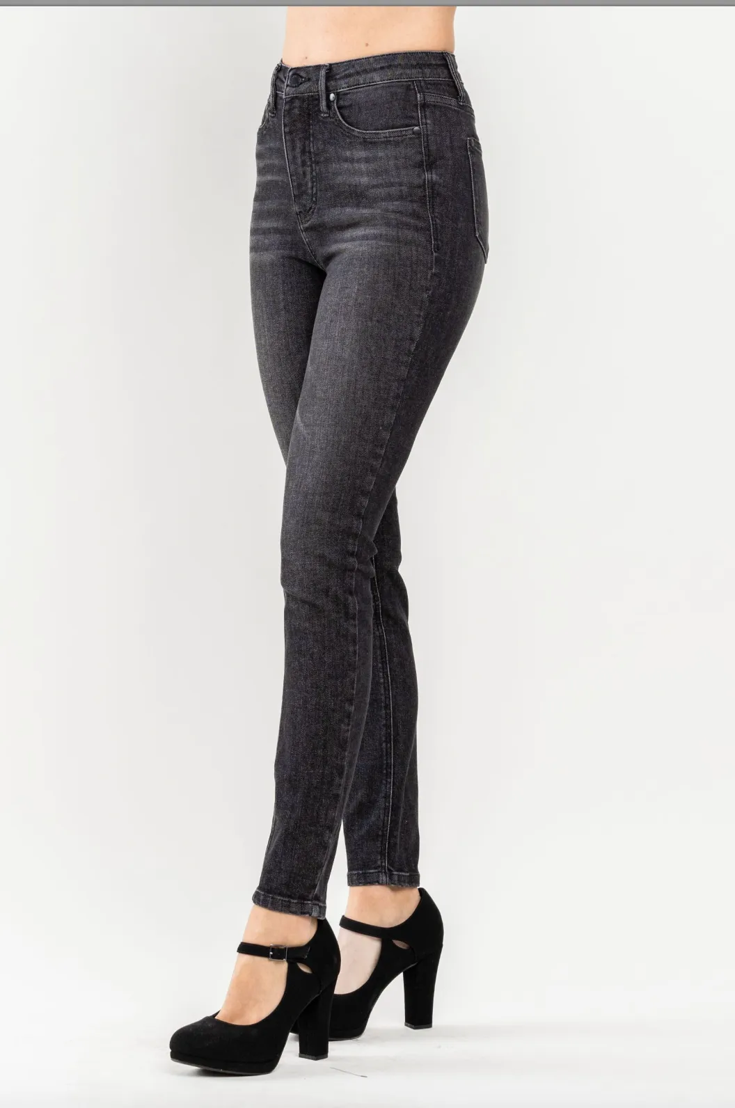 Judy Blue Tummy Control Black Wash Skinny Jeans