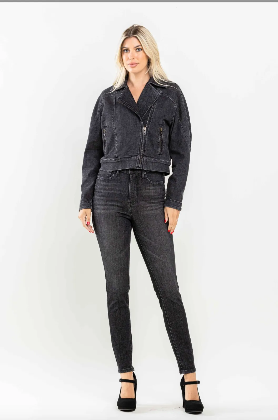 Judy Blue Tummy Control Black Wash Skinny Jeans