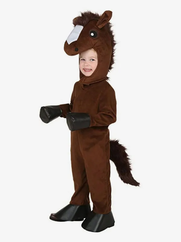 Kids Halloween Costumes Coffee Brown Animal Polyester Fiber Polyester Horse Costume