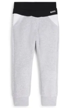 Kids' color-block tracksuit bottoms in fleece