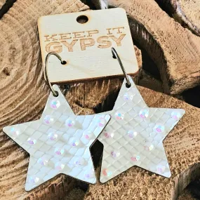 KIG White Bling Star Earrings