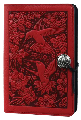 Large Leather Journal -  Hummingbird in Red Large