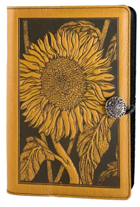 Large Leather Journal -  Sunflower in Marigold