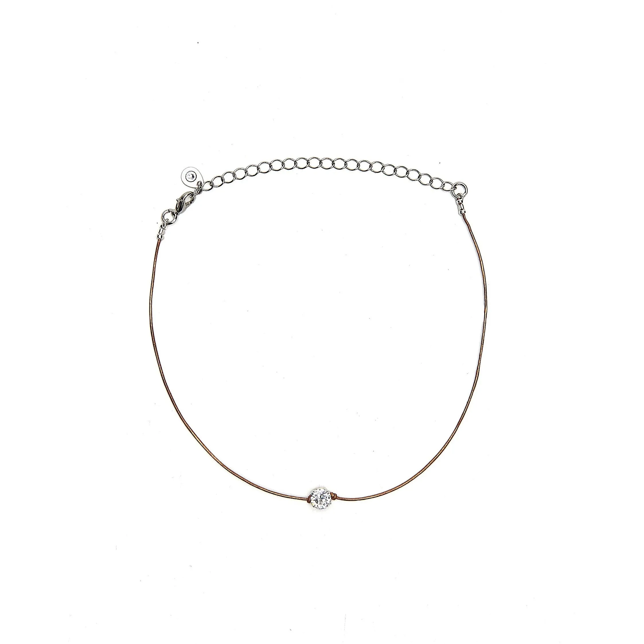 Leather Crystal Choker