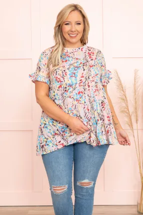 Leave It Behind Top, Mauve Multi