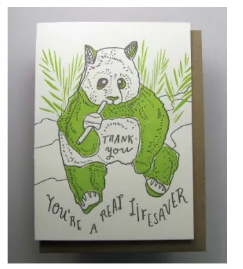 Lifesaver Panda Thank You Card