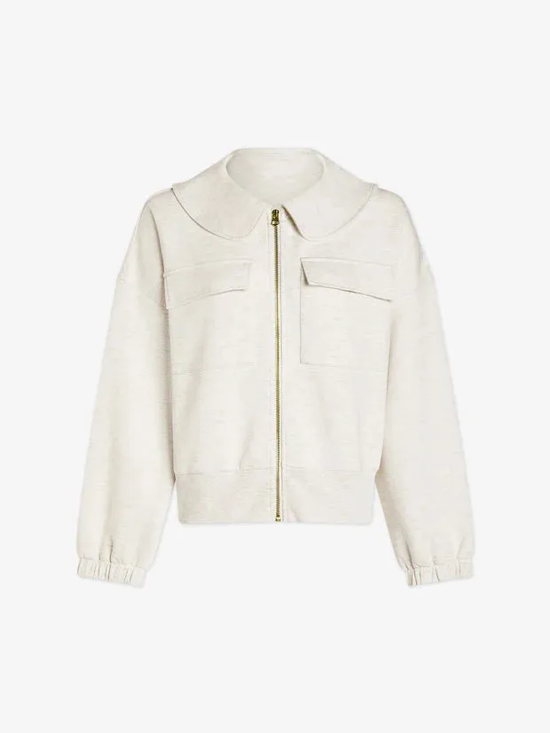 Lisburn Zip Through Ivory Marl