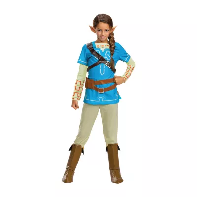 Little & Big  Girls Link Breath Of The Wild Deluxe Zelda Costume Set