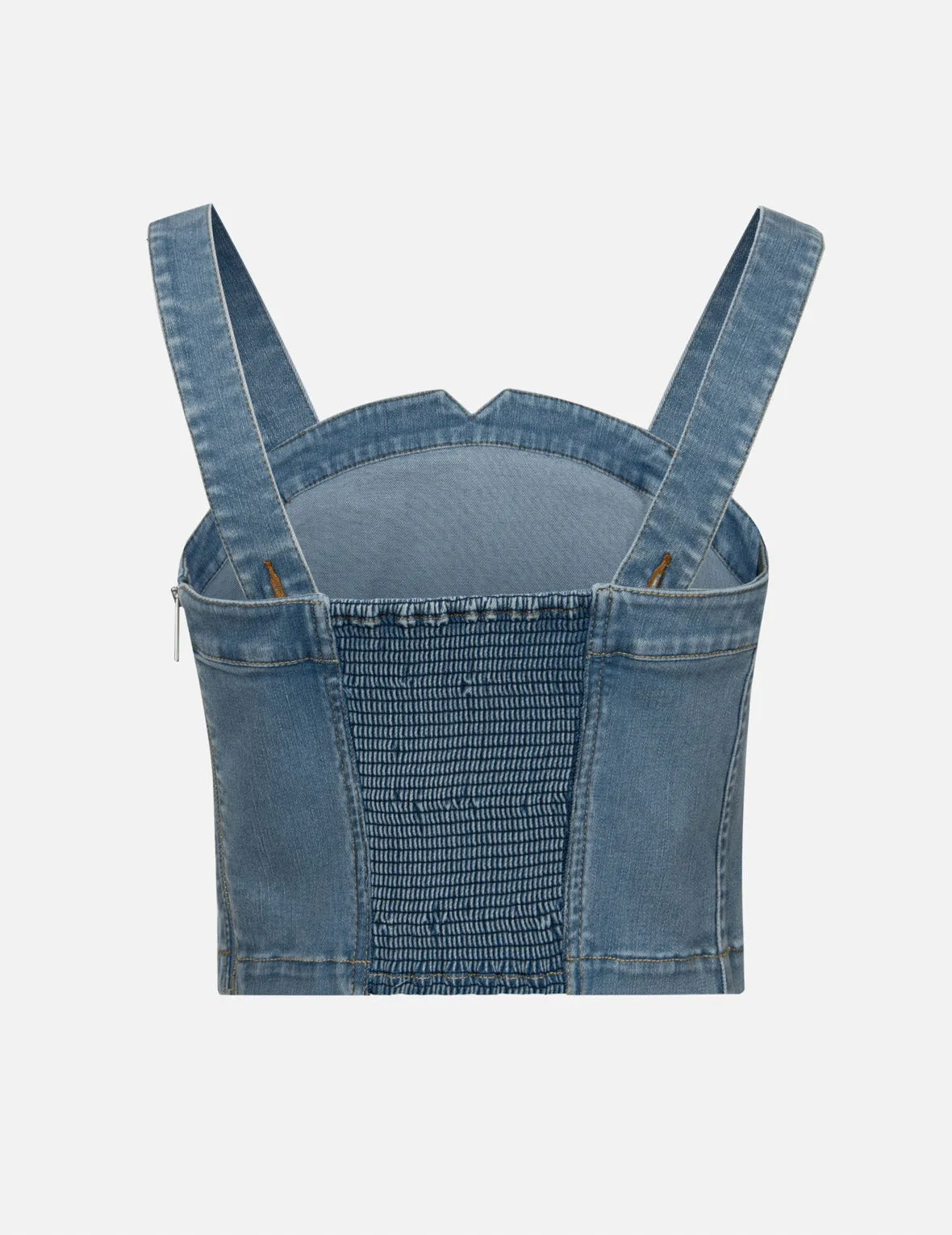 Logo Embroidery Washed Fashion Fit Denim Vest