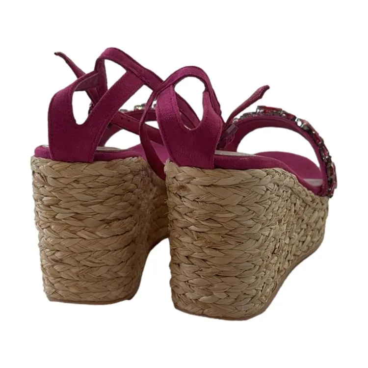 Love to Love Gai Mattiolo ROSA 157 Sandali Donna con Zeppa Alta e Pietre Fuxia