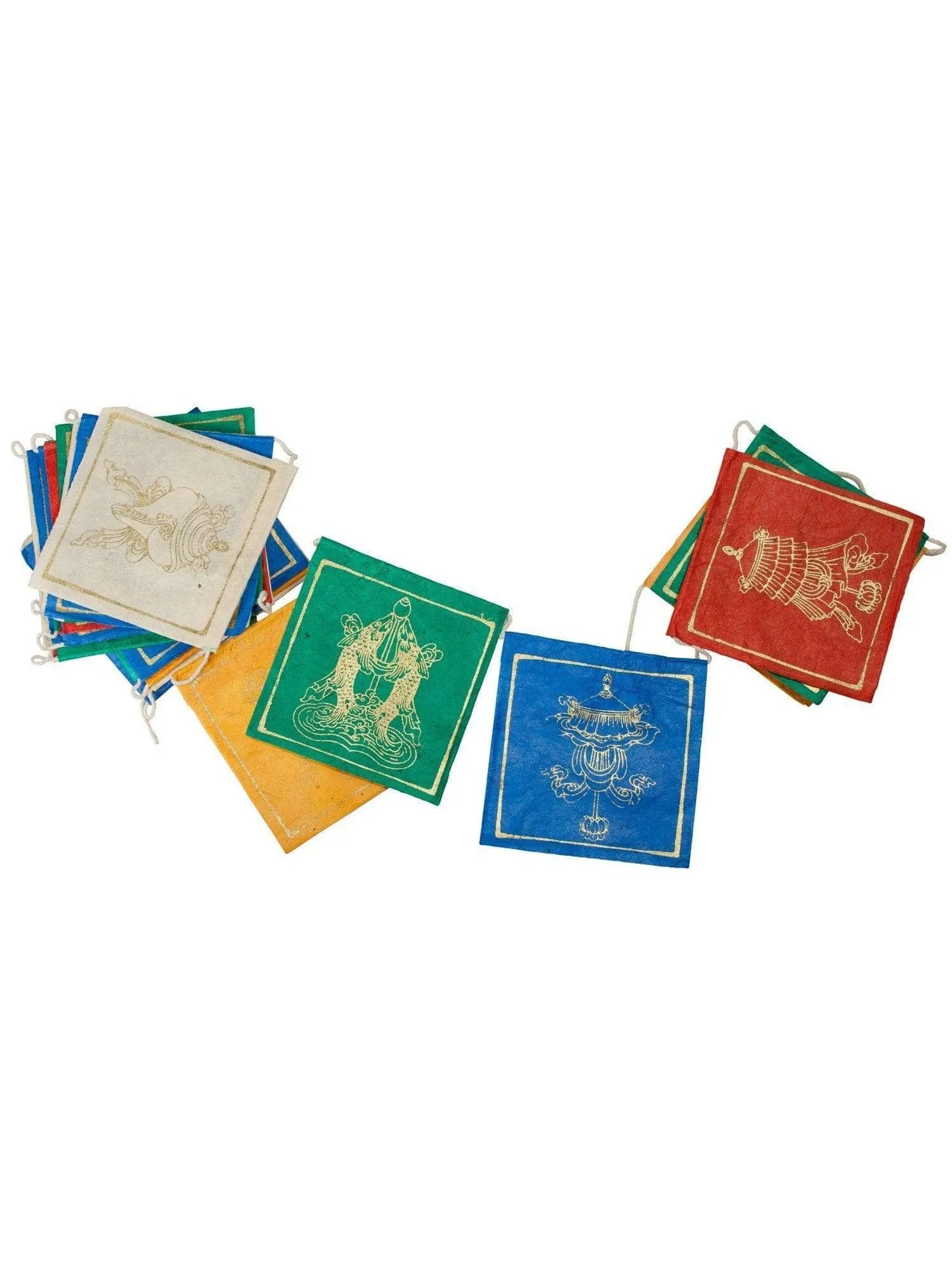 Lucky Signs Small Paper Prayer Flags - 8 ft long