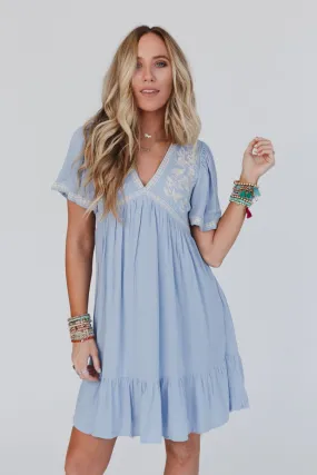 Magdaline Mini Dress - Blue