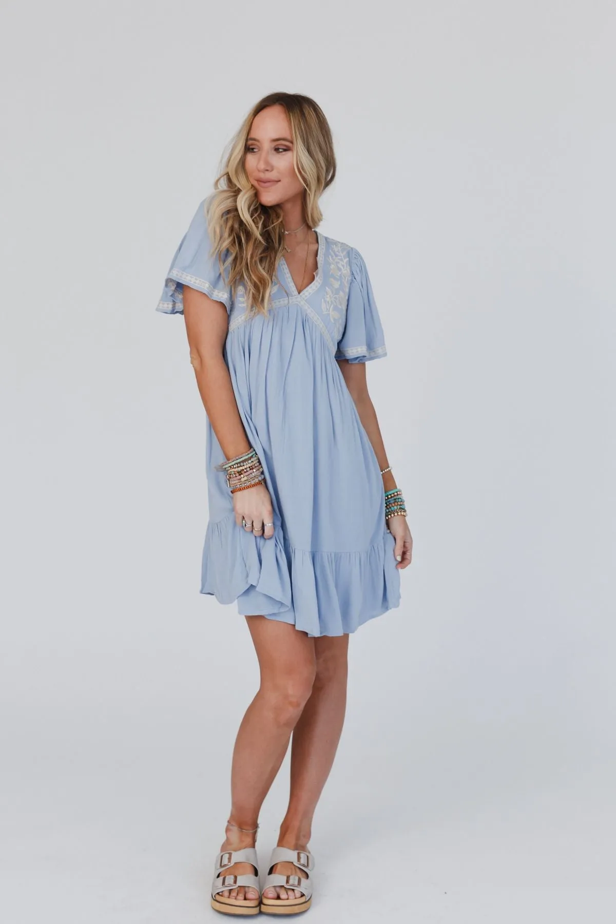 Magdaline Mini Dress - Blue