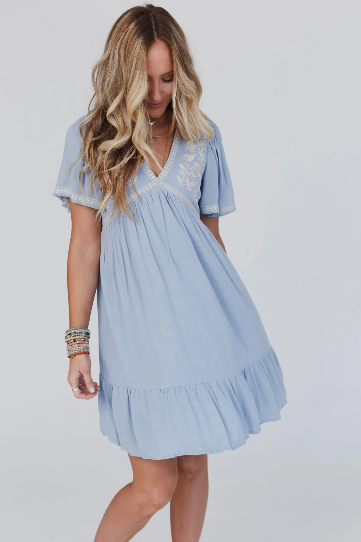 Magdaline Mini Dress - Blue