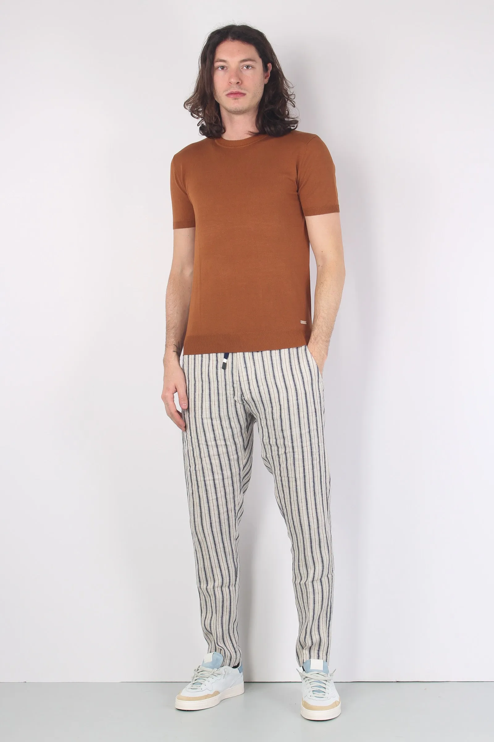 Maglia Girocollo Viscosa Tobacco