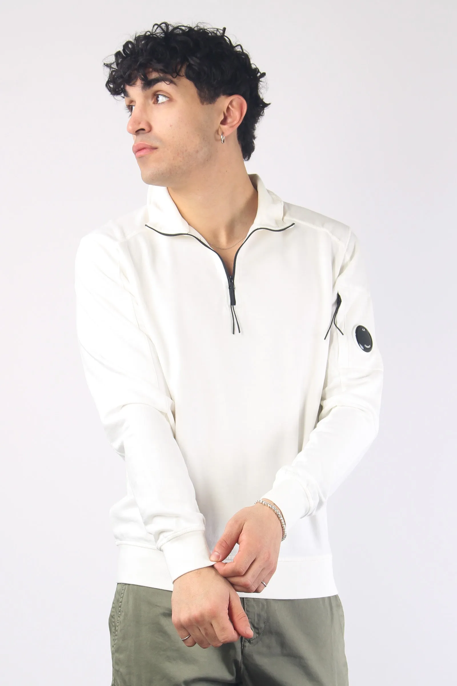 Maglia Mezza Zip Gauze White