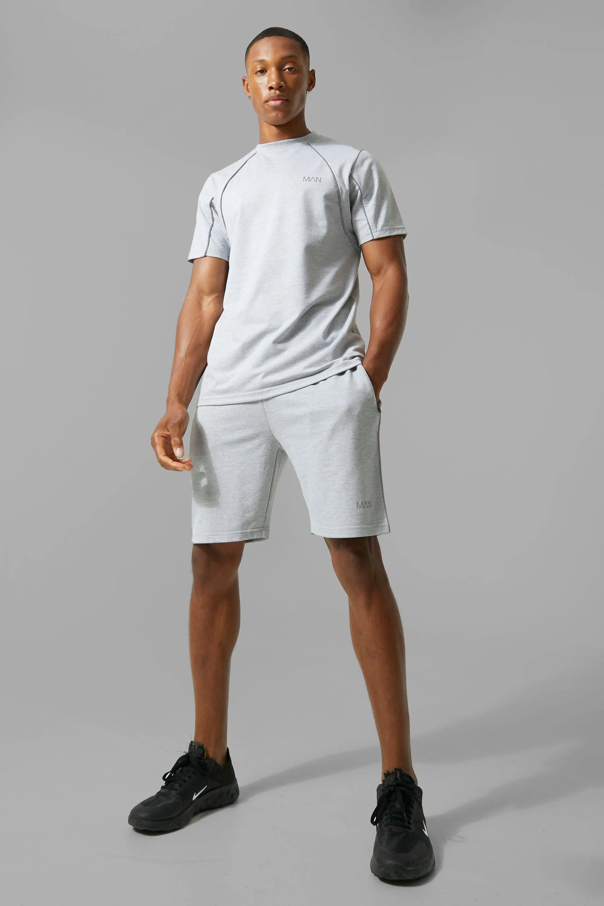 Man Active Reflective Detail Short Set