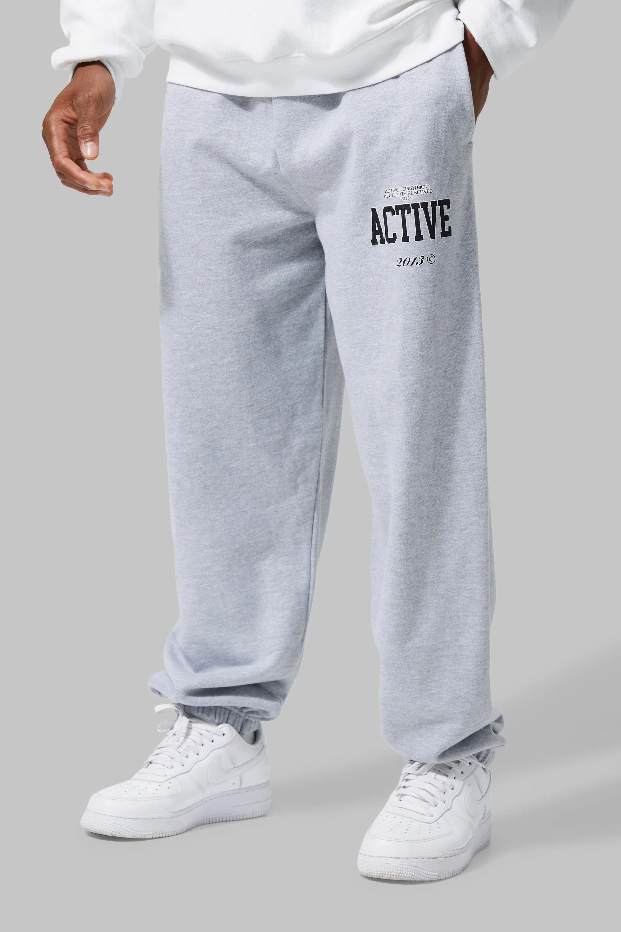 Man Active Varsity Print Jogger | boohooMAN UK