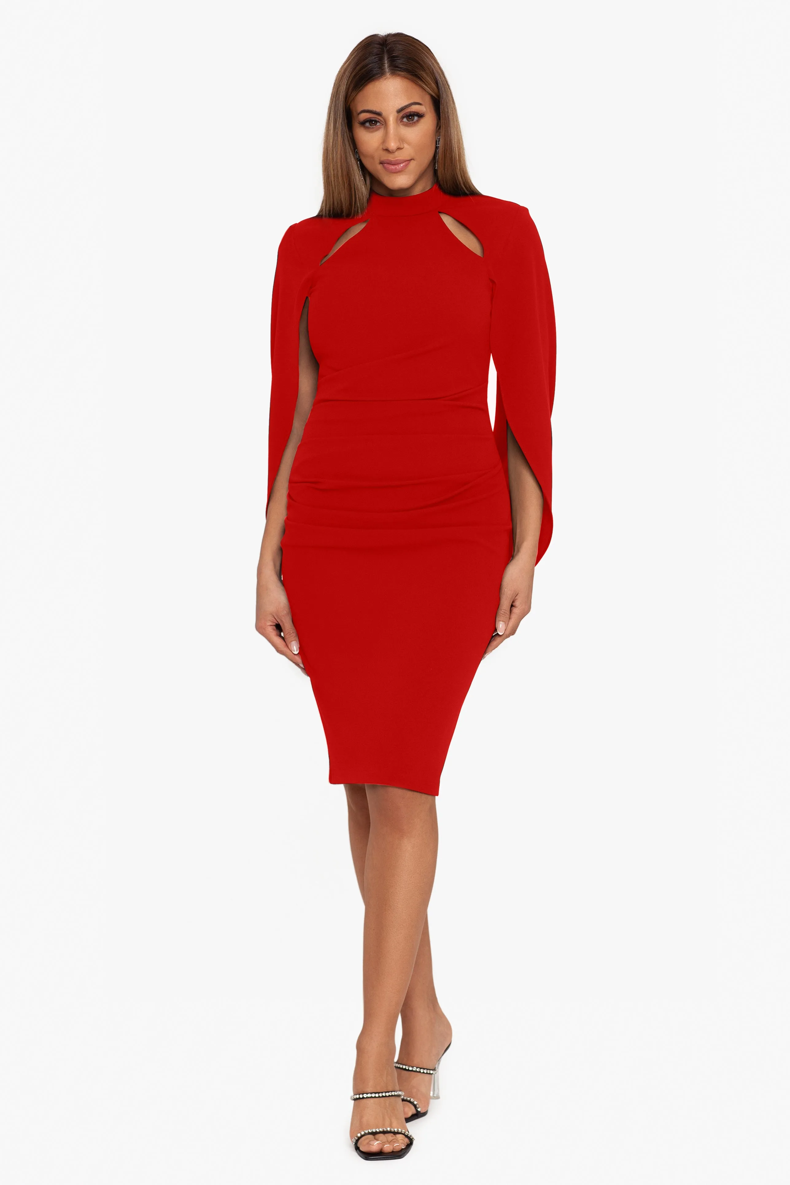 Marcy Short Scuba Drape Cut Out Dress