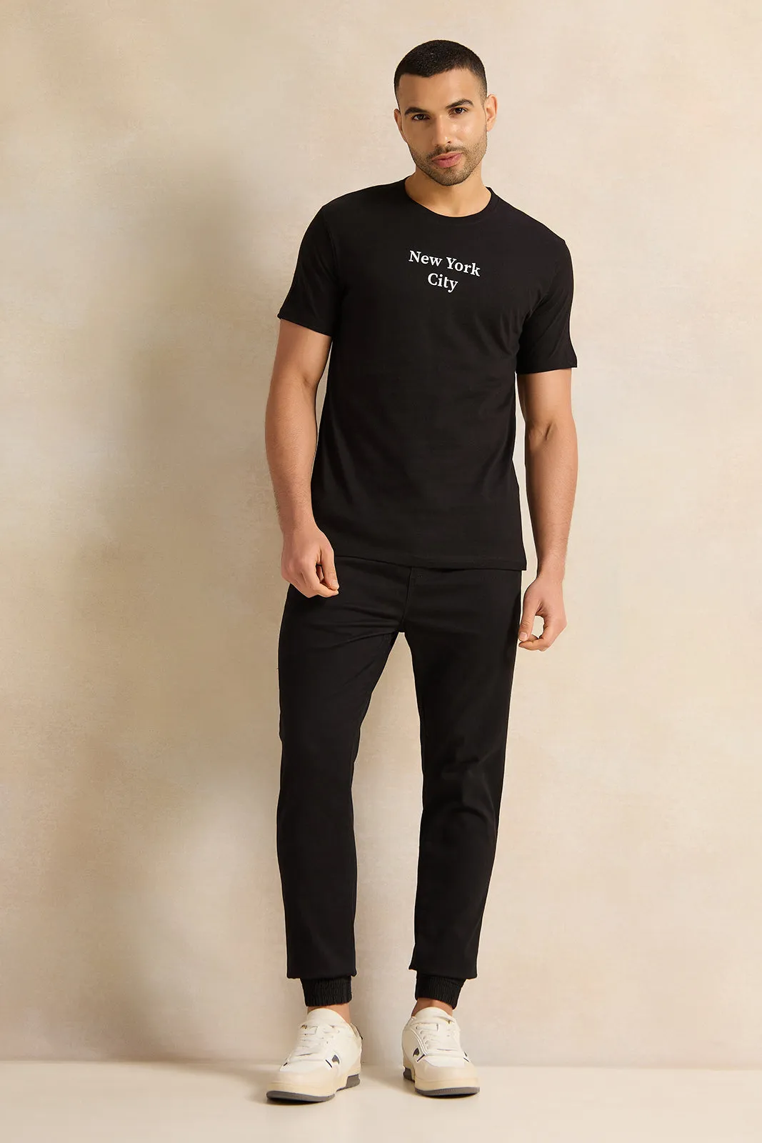 Men Black Graphic T-Shirt