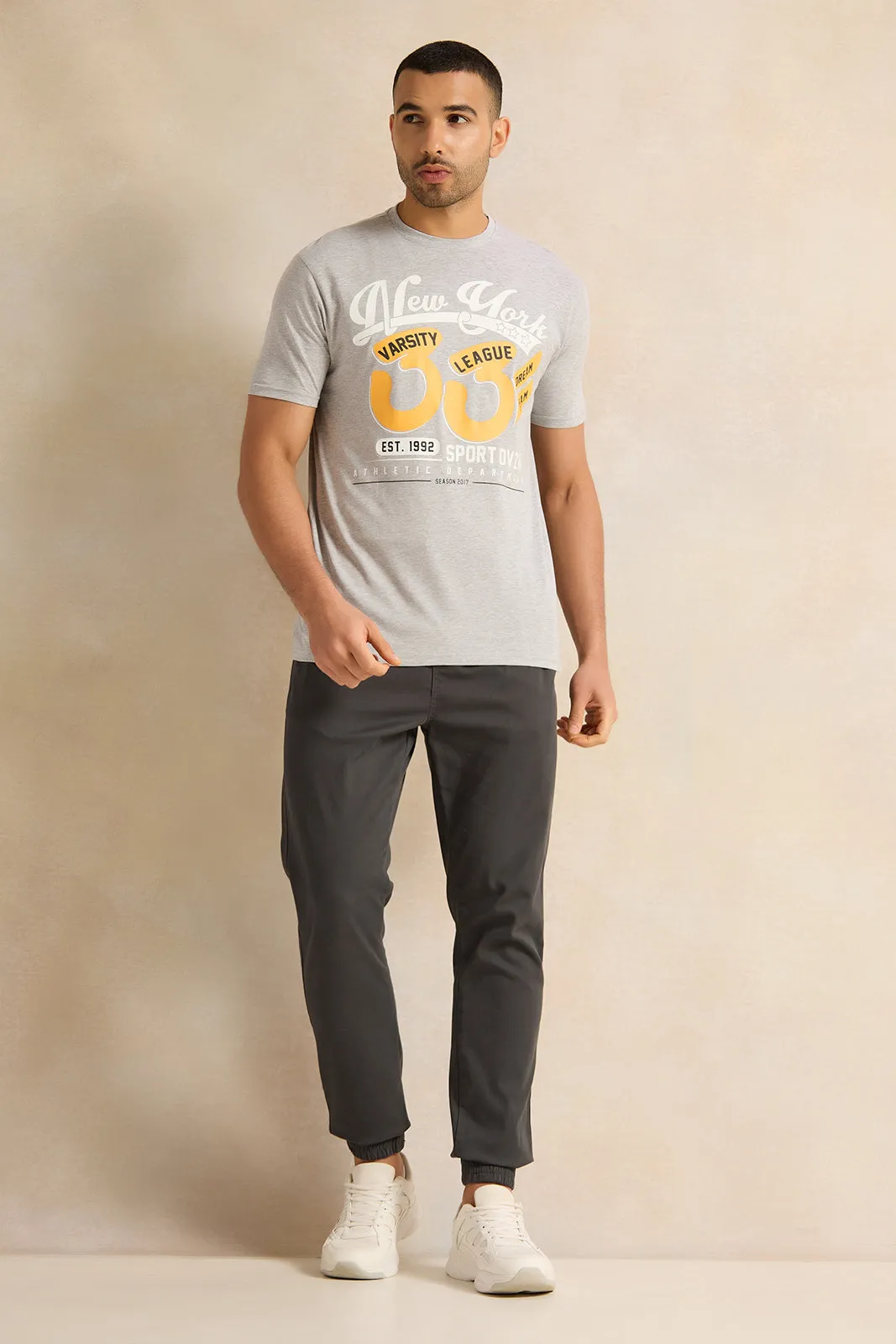 Men Grey Graphic T-Shirt