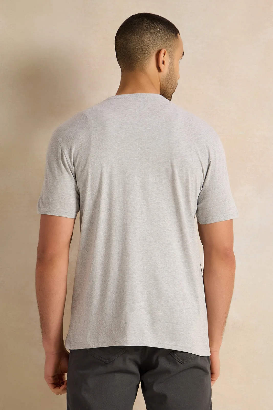 Men Grey Graphic T-Shirt