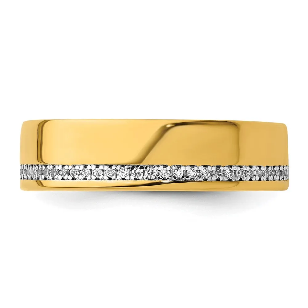 Men's 6mm 14K Yellow Gold 1/6 Ctw Diamond Standard Fit Band