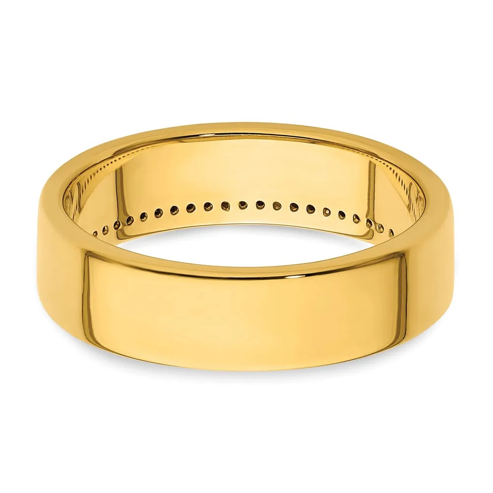 Men's 6mm 14K Yellow Gold 1/6 Ctw Diamond Standard Fit Band