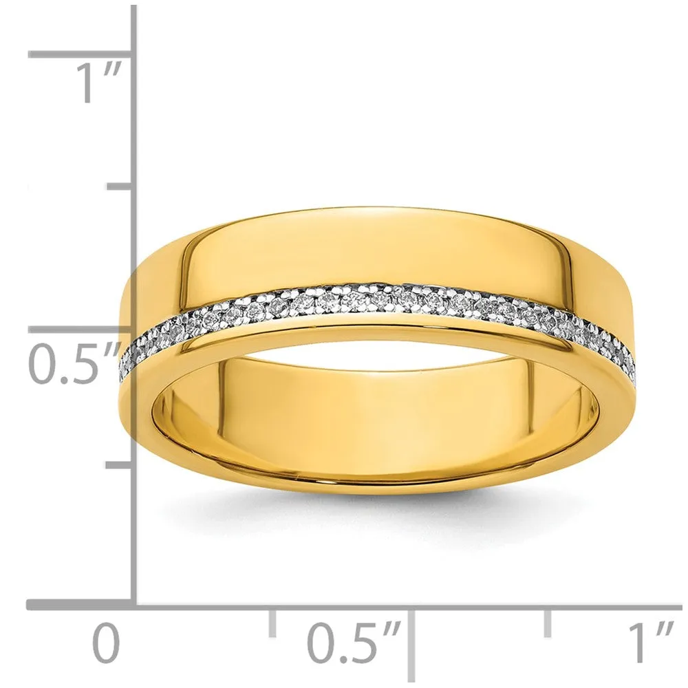 Men's 6mm 14K Yellow Gold 1/6 Ctw Diamond Standard Fit Band