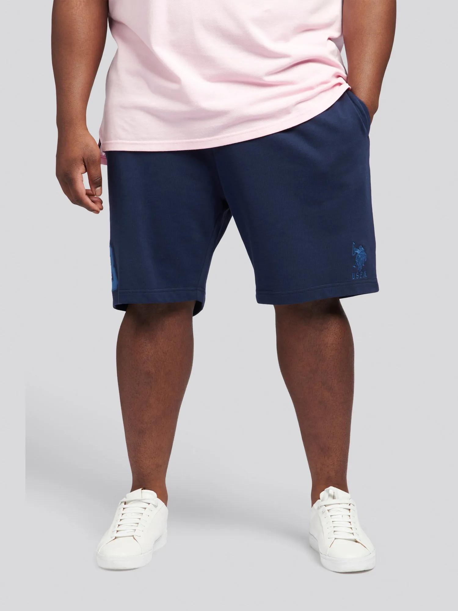 Mens Big & Tall Player 3 Sweat Shorts in Navy Blue