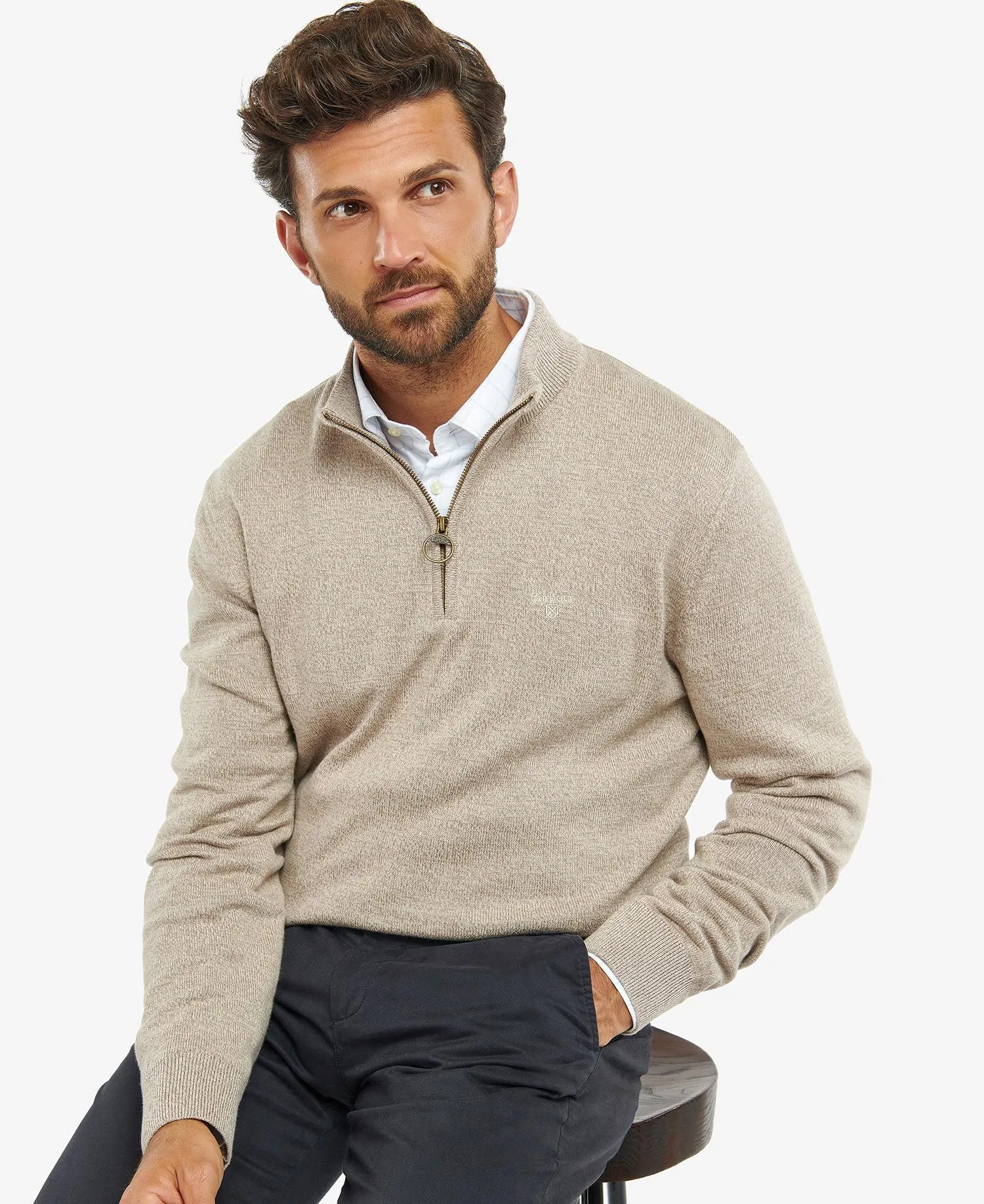 Men's Firle Half Zip Stone