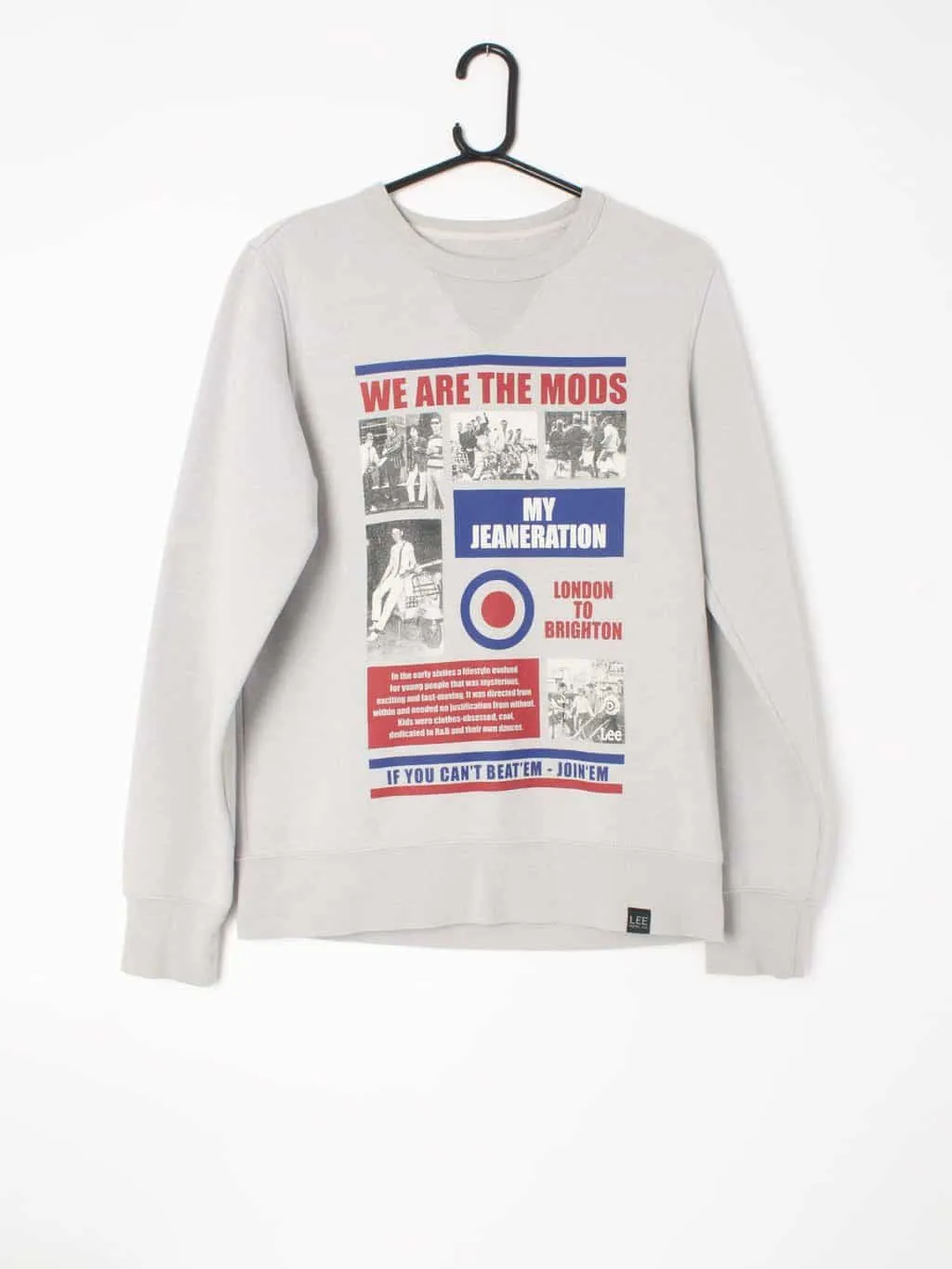 Mens Lee round neck sweatshirt with graphic front detail – M