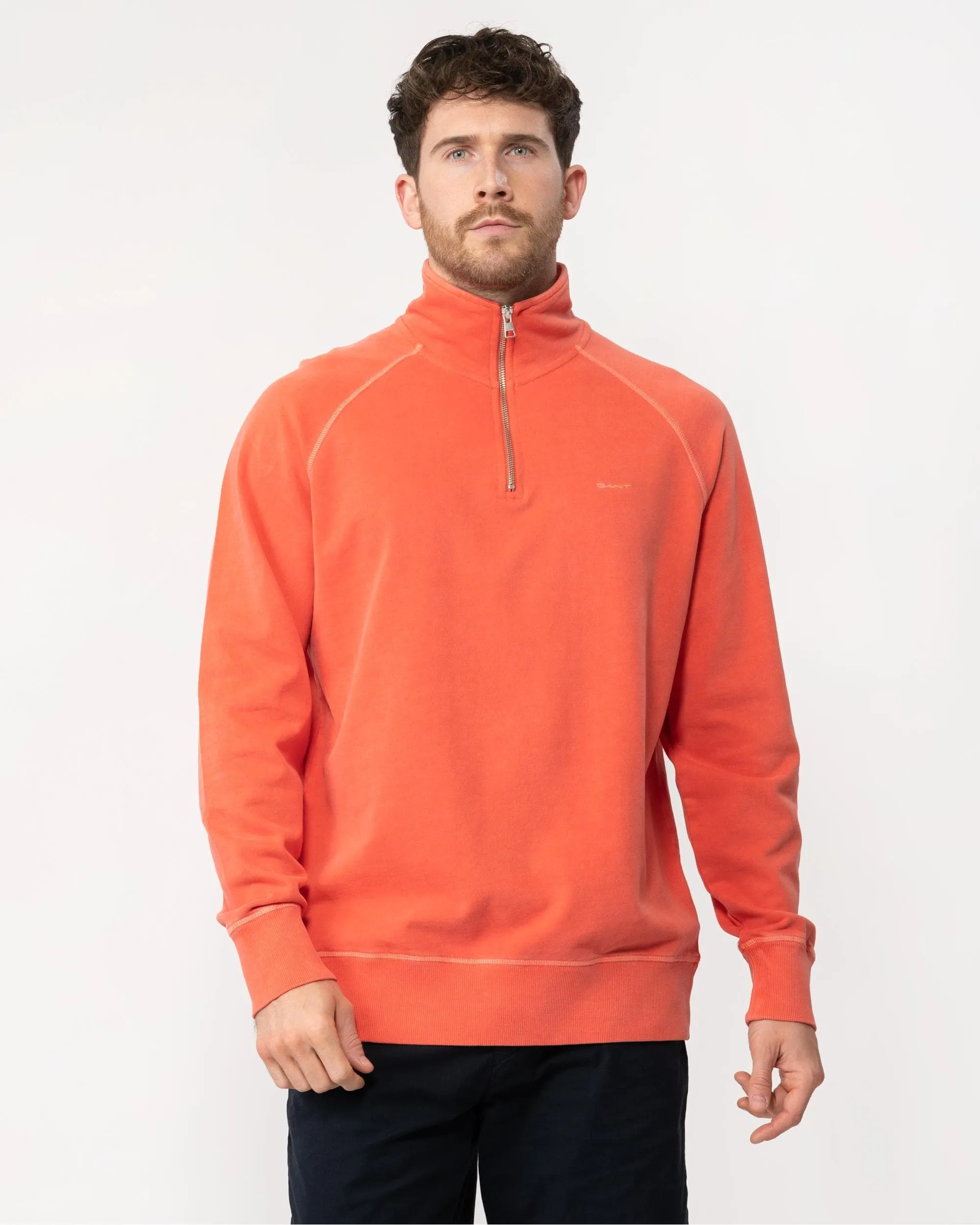 Mens Sunfaded Half Zip Sweatshirt