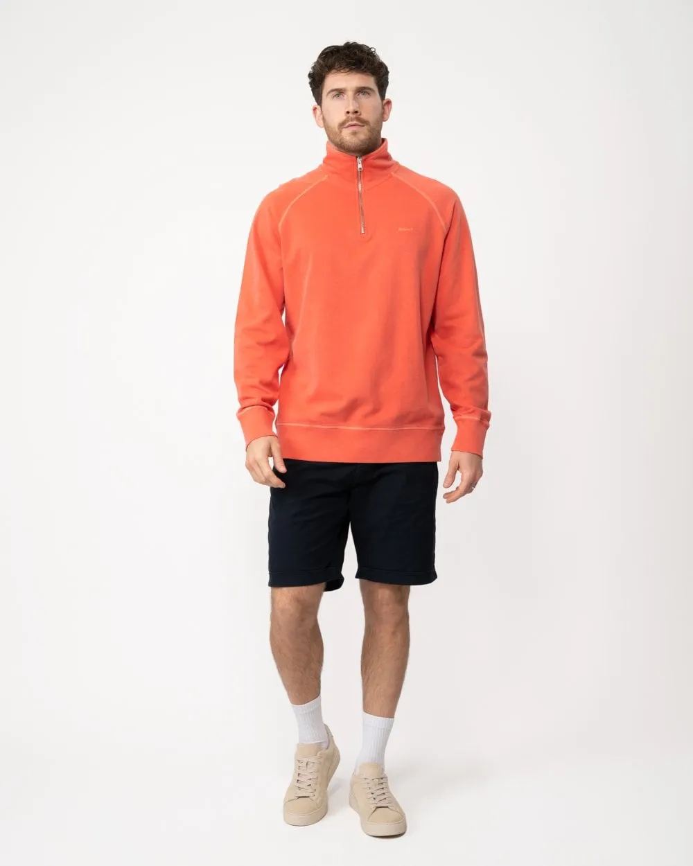 Mens Sunfaded Half Zip Sweatshirt