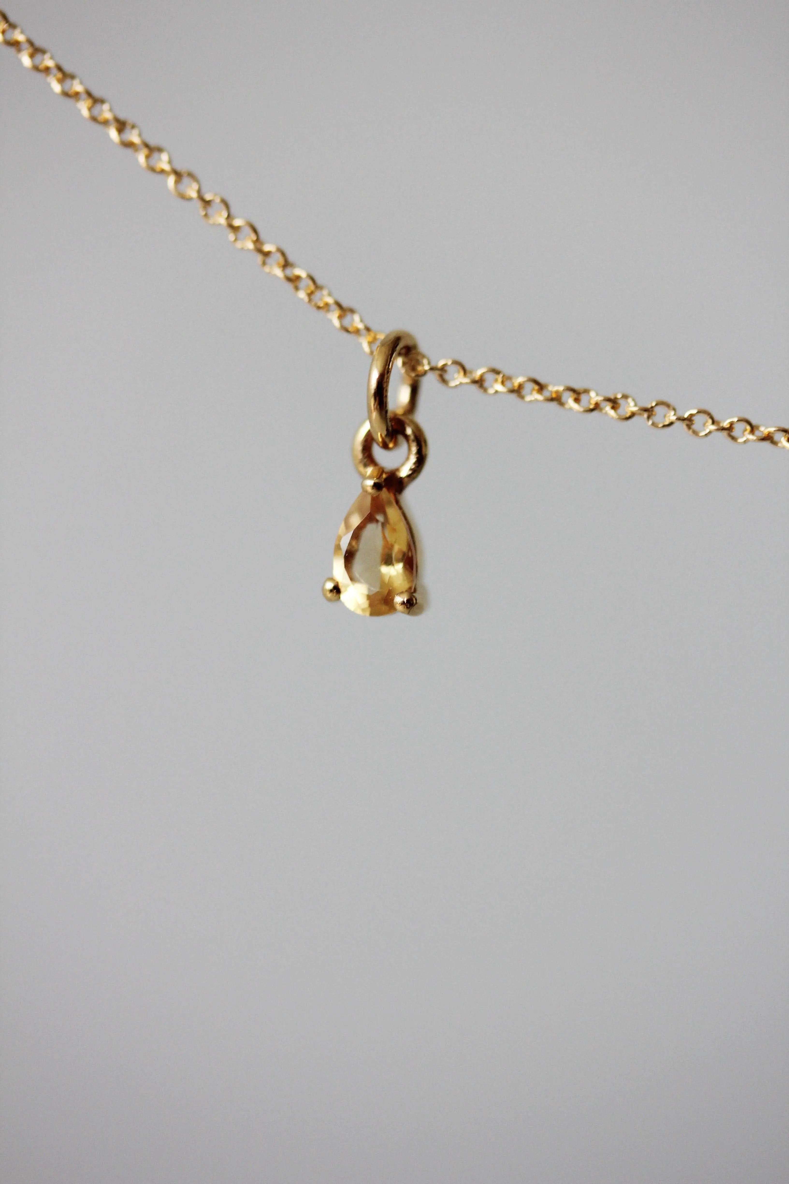 Mini Citrine Teardrop Charm