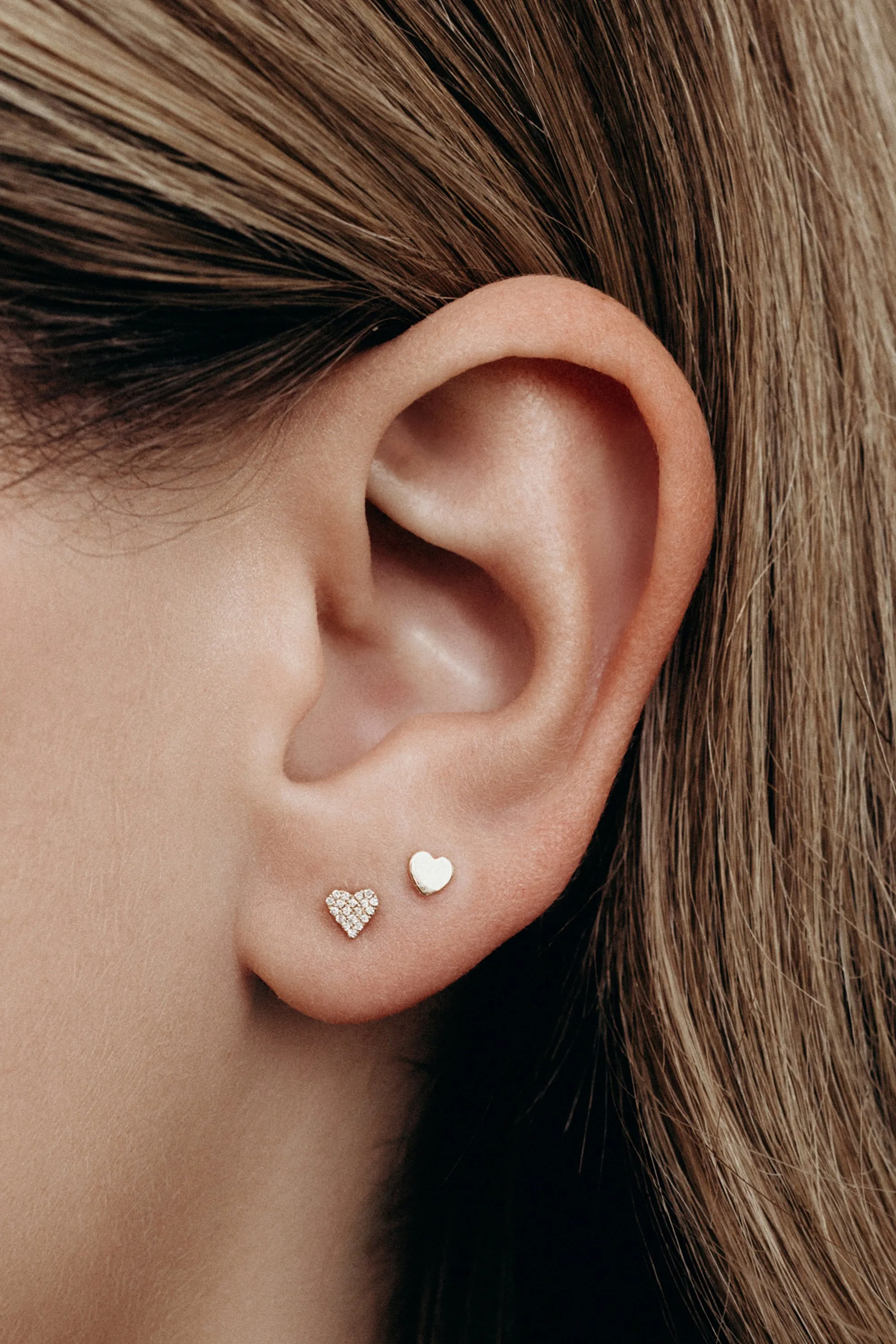 Mini Diamond Heart Earring