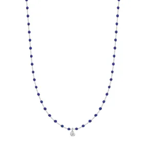 Mini Gigi Lapis necklace, White Gold 1 Diamond, 15.7