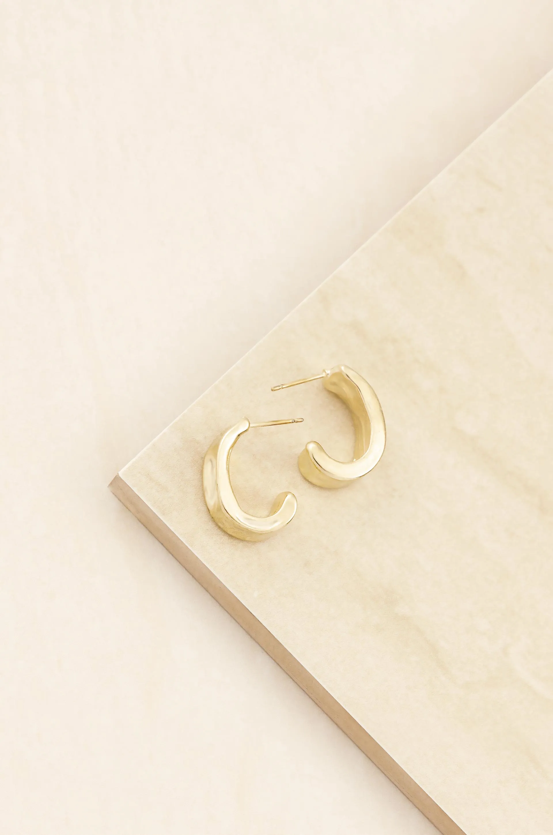 Miss Modern Mini 18k Gold Plated Half Hoops