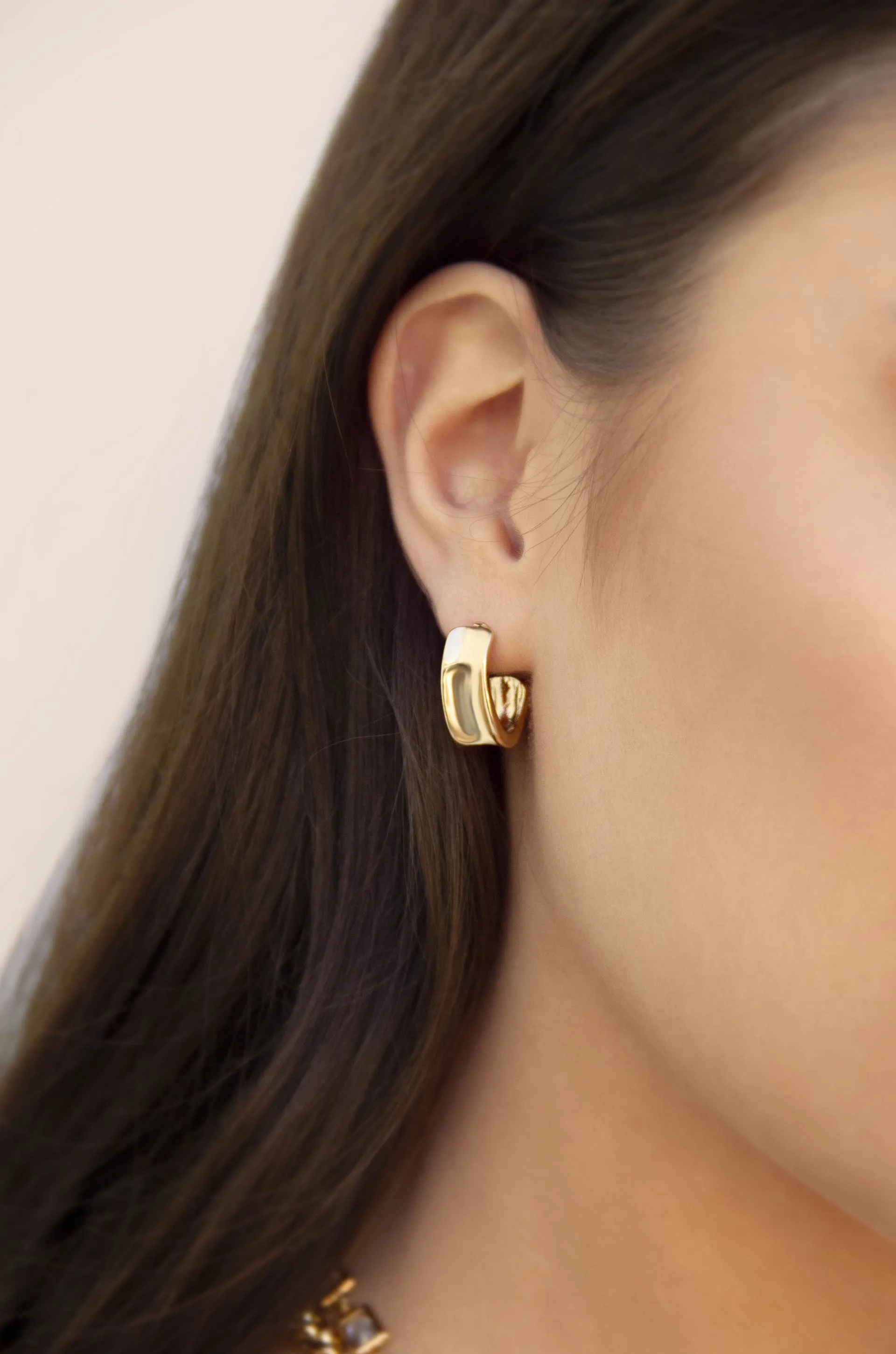 Miss Modern Mini 18k Gold Plated Half Hoops