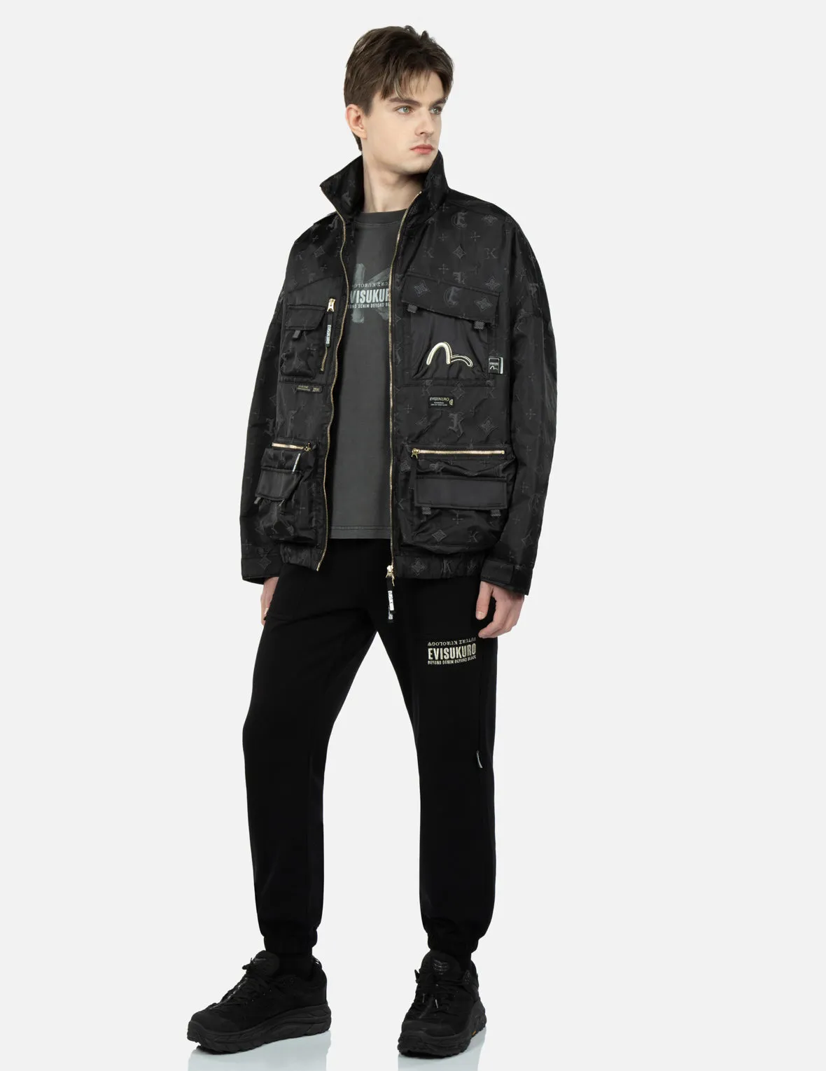 Monogram Kamon and Logo Jacquard Bomber Jacket