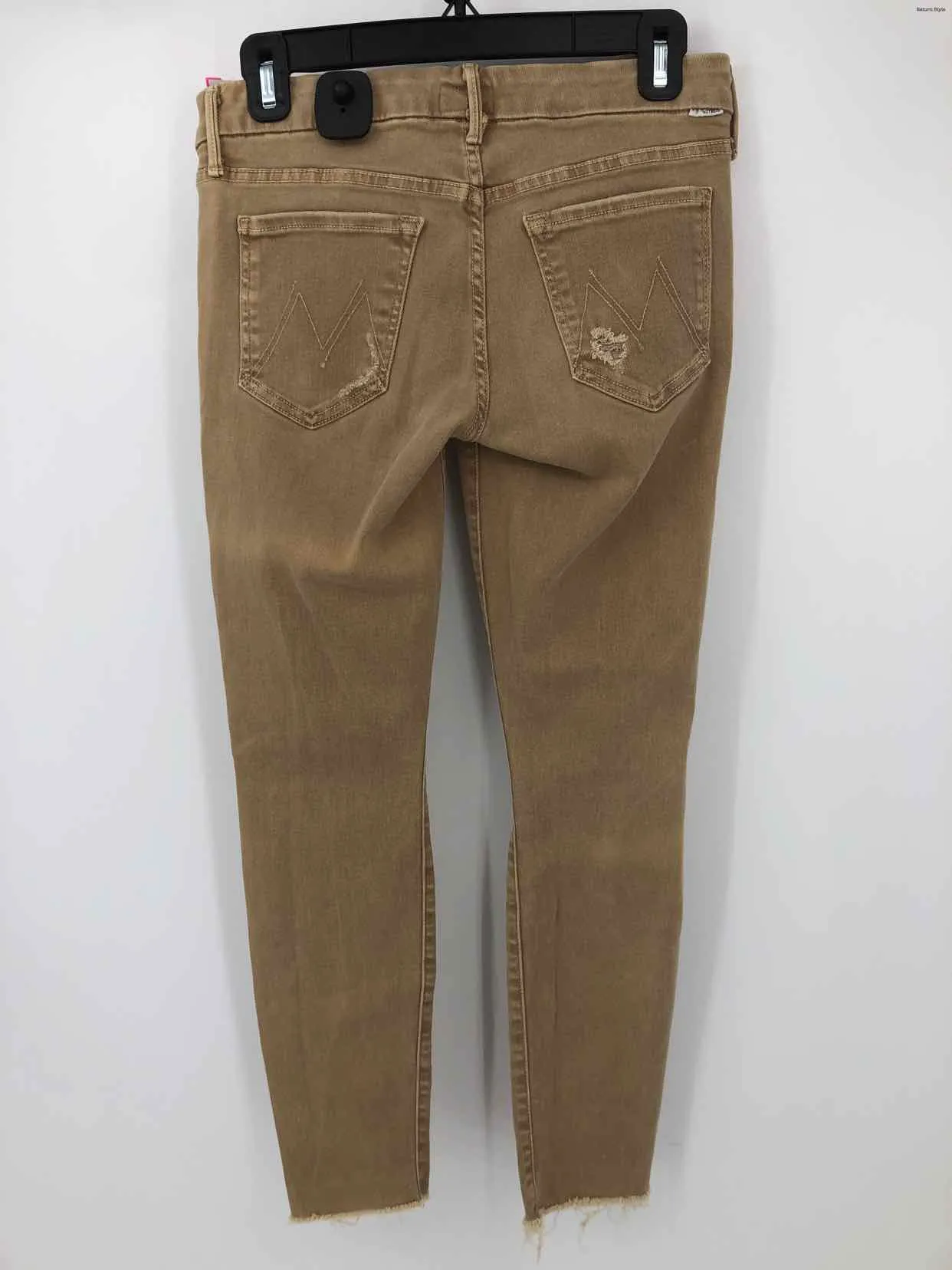 MOTHER Khaki Denim Distressed Skinny Size 27 (S) Jeans