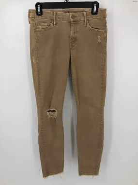 MOTHER Khaki Denim Distressed Skinny Size 27 (S) Jeans