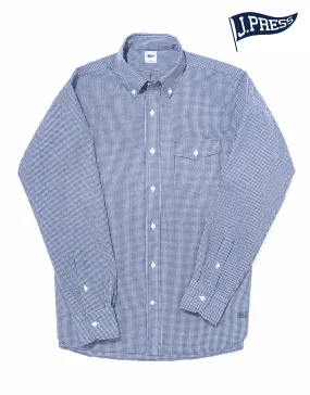 NAVY GINGHAM SHIRT - TRIM FIT