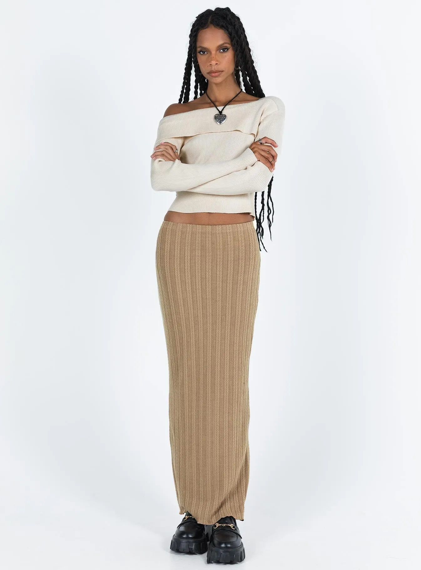 Nicolle Maxi Skirt Beige