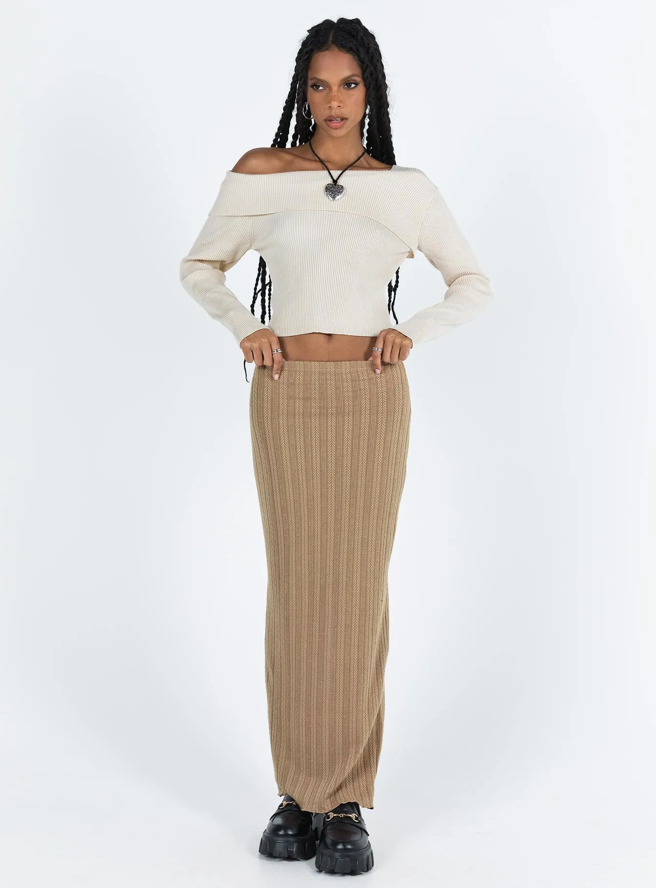 Nicolle Maxi Skirt Beige