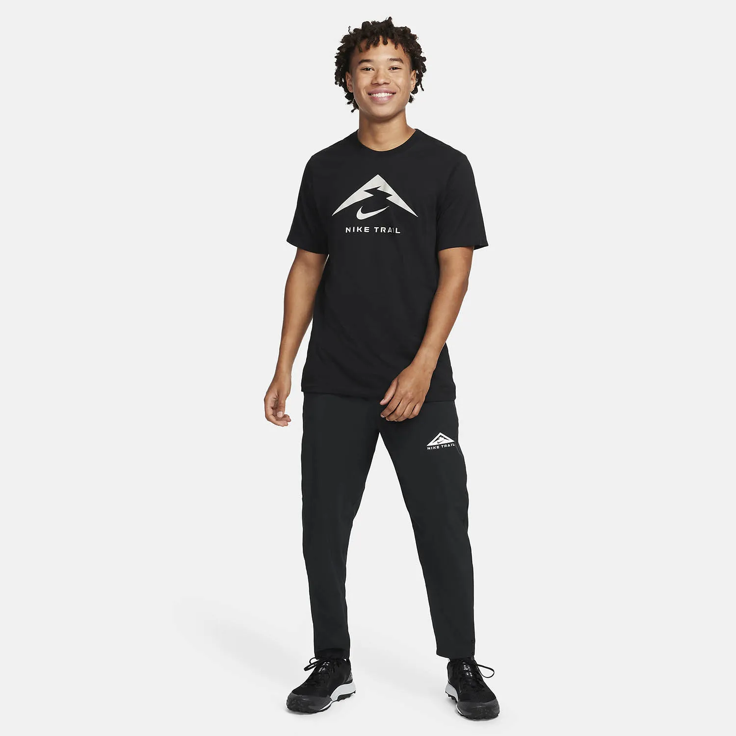 Nike Dri-FIT Trail Logo Maglietta  Black